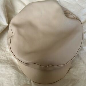 faux leather beret